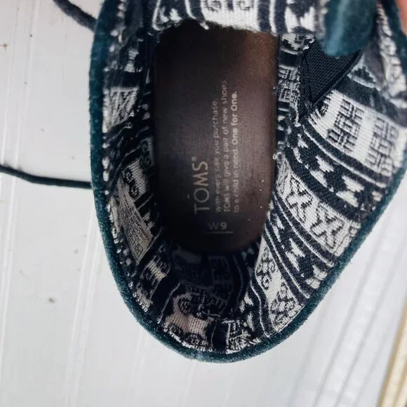 TOMS Womens Black Suede Lace-Up Ankle Booties Wedge Size 9 - Picture 3 of 4